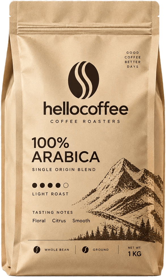 بستهی ۱ کیلویی قهوه ۱۰۰٪ عربیکا hellocoffee