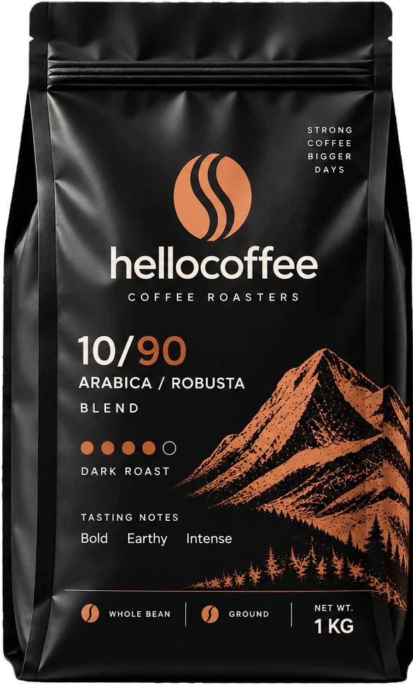 بستهی ۱ کیلویی قهوه میکس ۱۰/۹۰ hellocoffee