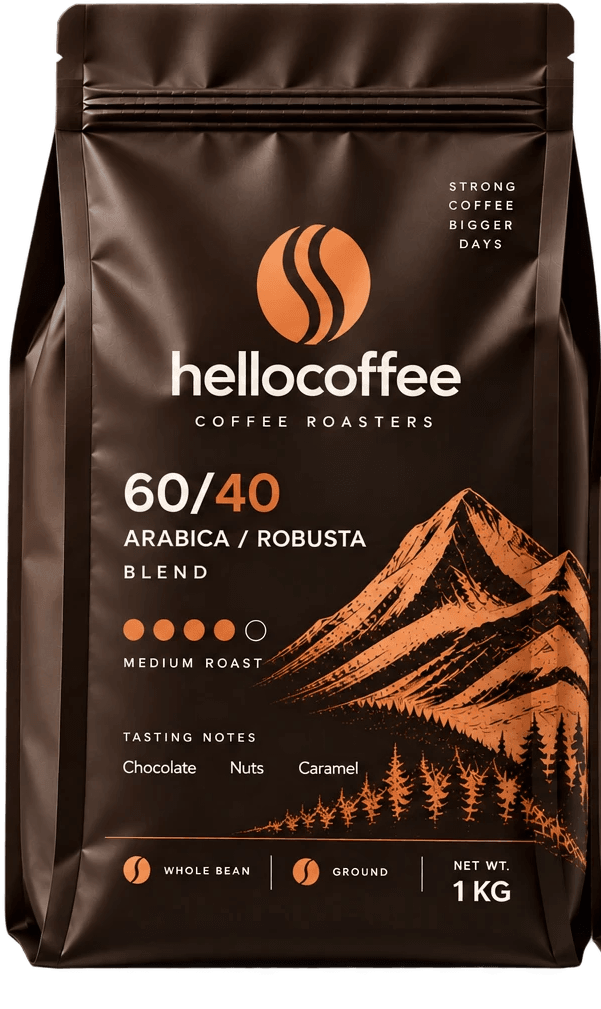 بستهی ۱ کیلویی قهوه میکس ۶۰/۴۰ hellocoffee
