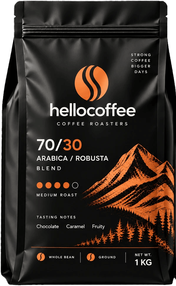 بستهی ۱ کیلویی قهوه میکس ۷۰/۳۰ hellocoffee